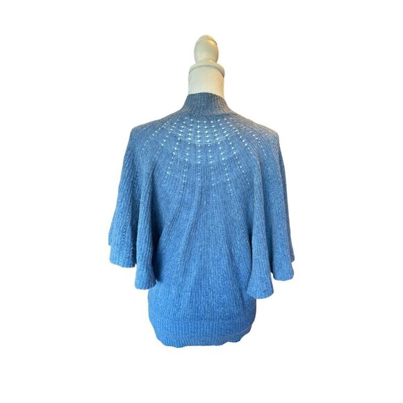 Anthropologie Moth Women Blue Wool Blend Cardigan Sweater XS-M Butterfly Sleeves - Picture 2 of 11